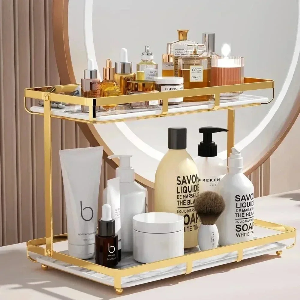 2 Tier Bathroom Countertop Organizer, Premium for Makeup Organization Storage
